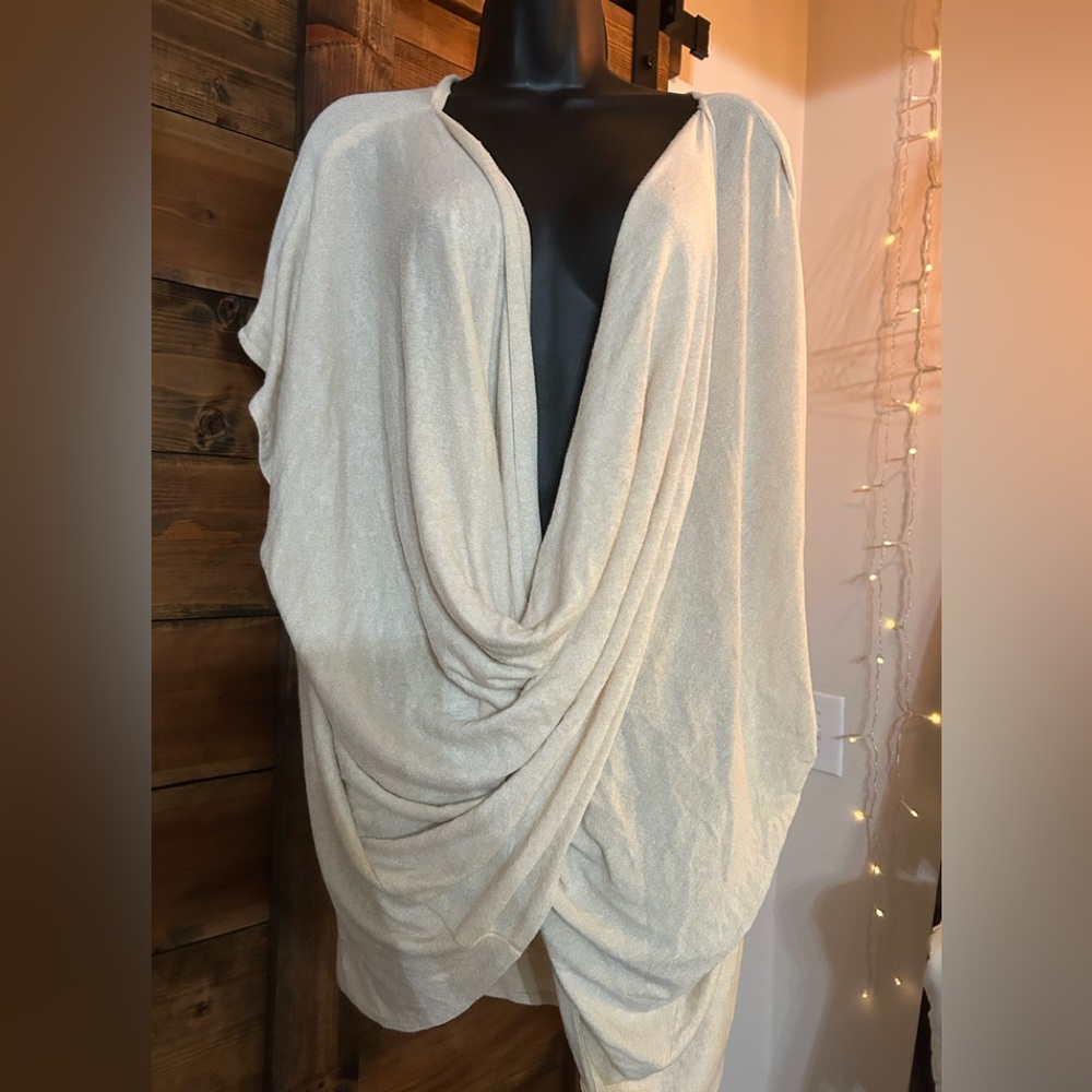 Elegant Draped Cream Top